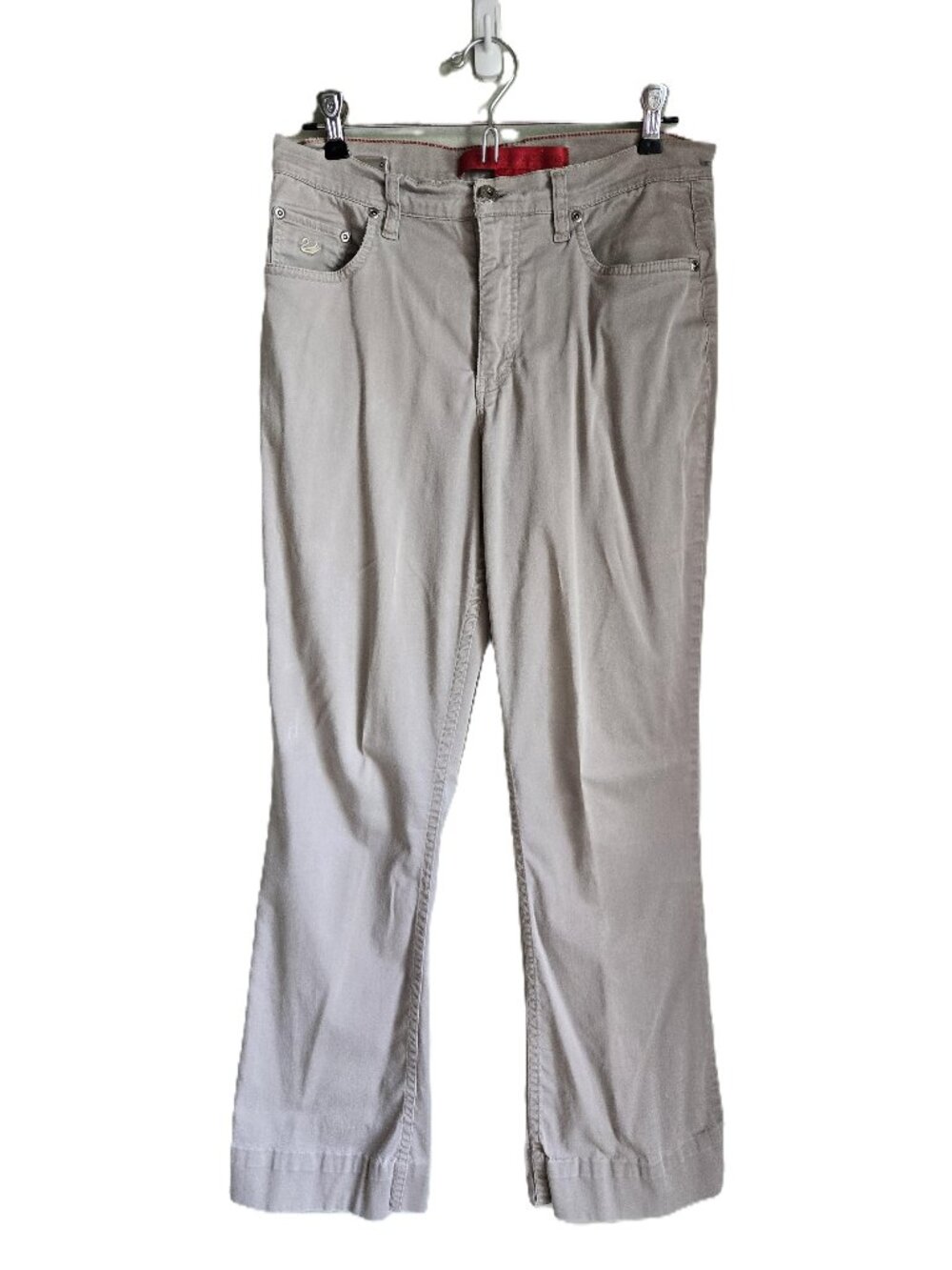 GLORIA VANDERBILT Straight Leg High Waist Cotton Chino Jeans Khaki Tan Women's 8